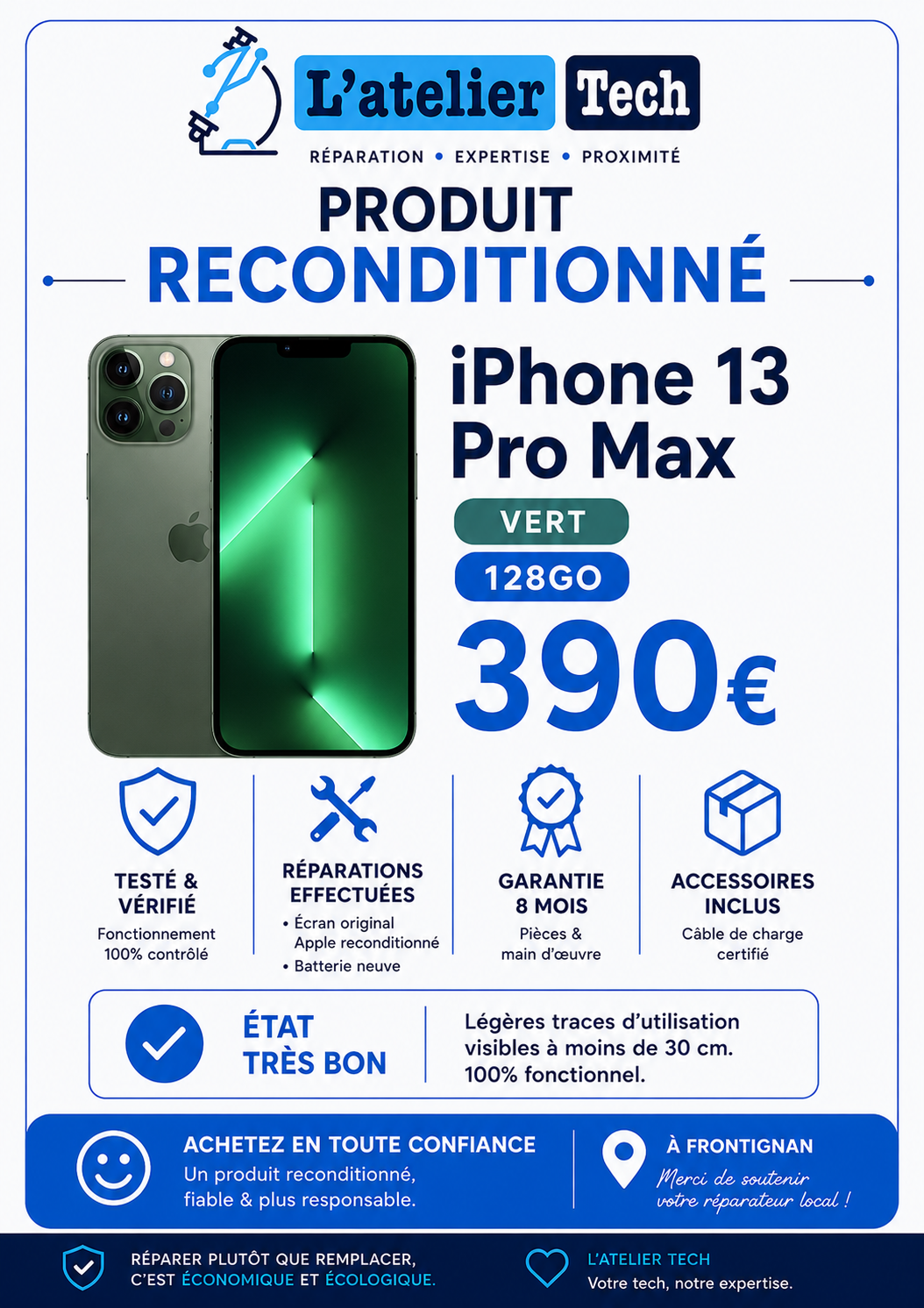 iPhone 13 pro max 128Go
