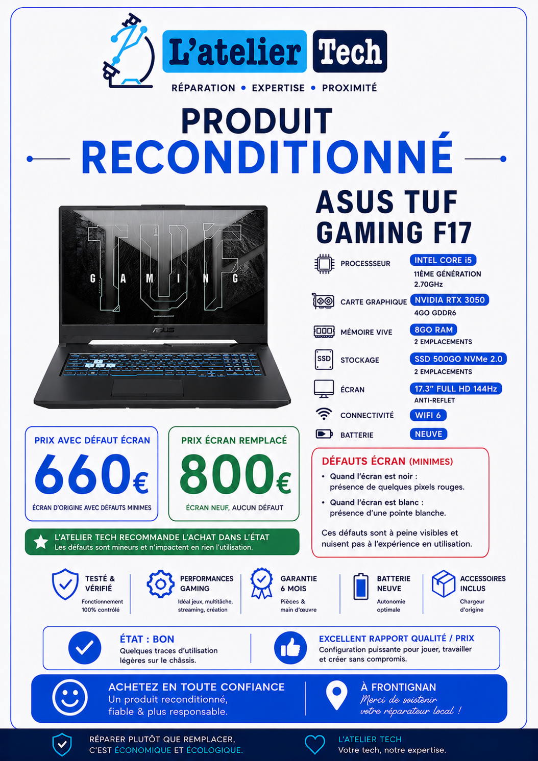 Ordinateur portable Asus TUF gaming F17
